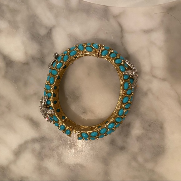 Kenneth Jay Lane Turquoise and Crystal stone bracelet - Picture 2 of 6